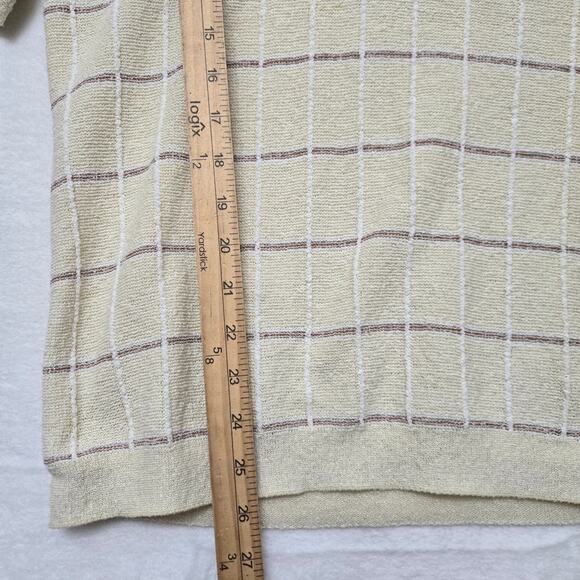 Lahmar Vintage 60s 70s Prep Countryclub Grandpa Plaid Knit Golf Polo Sweater M - Picture 10 of 10